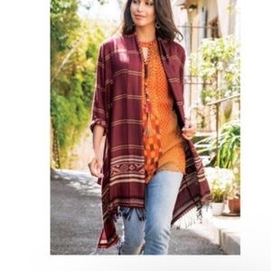 Soft Surroundings XL Aztec shawl kimono